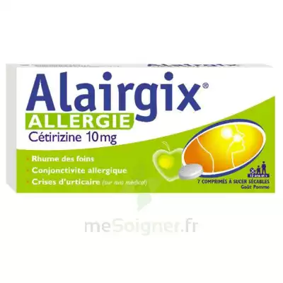 Alairgix Allergie Cetirizine 10 Mg Comprimés à Sucer Séc Plq/7 à CHAMPAGNOLE